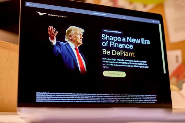Situs web World Liberty Financial Trump 