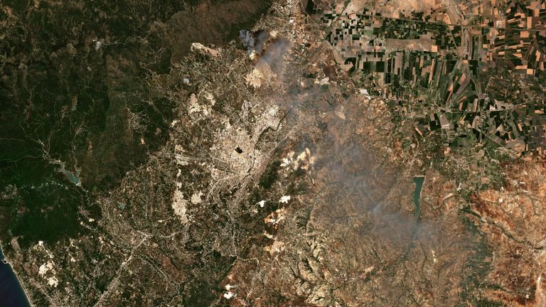 Citra satelit menunjukkan Provinsi Hatay, Turki, 28 Juni 2025. Uni Eropa/Copernicus Sentinel-2/Handout melalui REUTERS