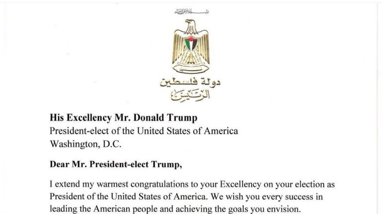 Surat dari Abbas kepada Trump