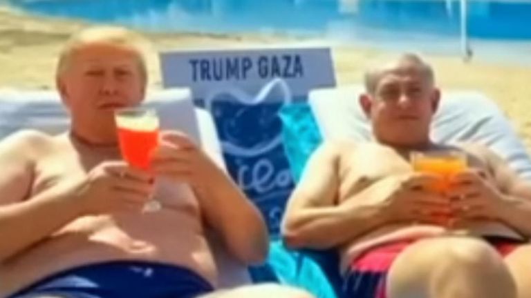 Video 'What's Next' for Gaza Donald Trump menggambarkan dia dan BeNetanyahu bersantai di pantai