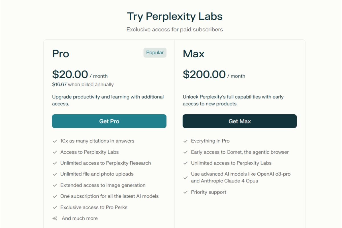 Langganan perplexity max Langganan Perplexity Max