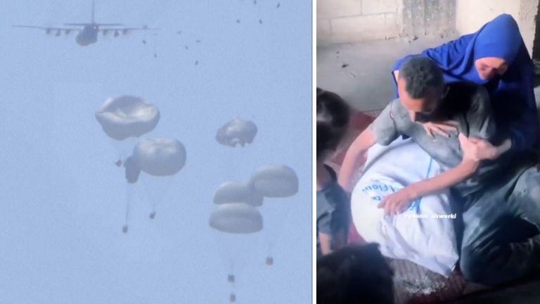 Gaza Bantuan Air Drop Israel
