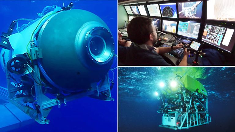 Titan submersible yang hilang dan ruang kontrol Ifremer untuk Victor 6000 yang digunakan dalam pencarian