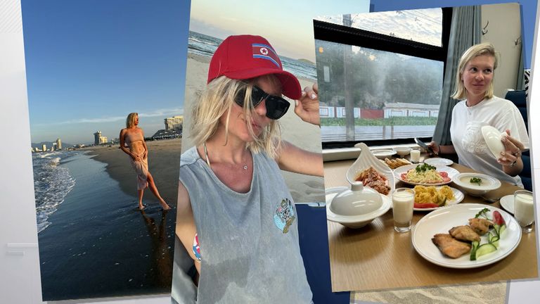 Ivor Bennett dari Sky berbicara dengan Anastaysia dari Rusia tentang pengalamannya berlibur di resor pantai baru di Korea Utara.